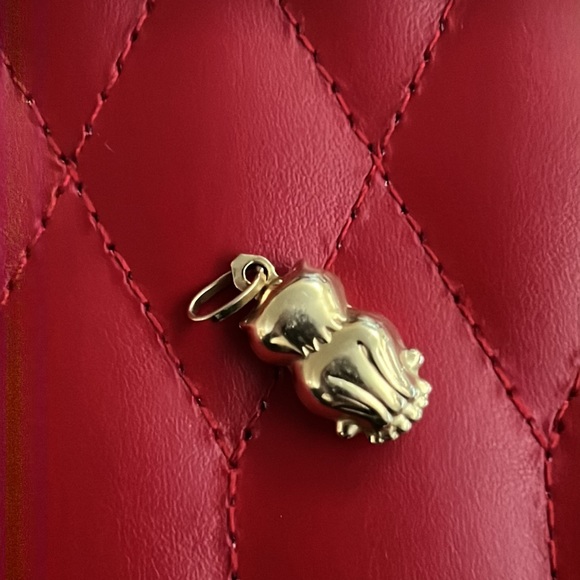 14k Italian Gold Owl Pendant - Picture 3 of 5